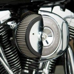 PartzBiz HD AN18-571 - Arlen Ness Black Backing Plate Stainless Filter Stage 1 Big Sucker Air Cleaner for 99-13 Twin Cam Models | 18-571