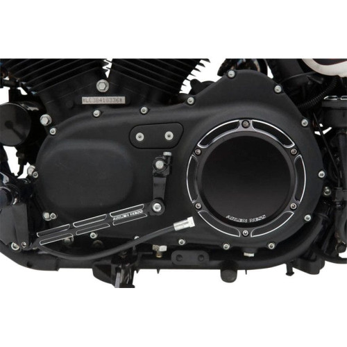 PartzBiz HD: 4423903-Arlen Ness Tech Black Beveled 5 Hole Derby Cover for Sportster XL '04-'16 | 03-486