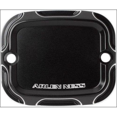 PartzBiz HD: 4423905-Arlen Ness ฝาครอบแม่ปั๊มเบรคหน้า Beveled Black Harley 08-16 | 03-409
