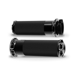 PartzBiz HD AN07-331 - ปลอกแฮนด์ Arlen Ness Fusion Black Beveled Harley Dual Cable Throttle Models | 07-331 PartzBiz HD AN07-331 - ปลอกแฮนด์ Arlen Ness Fusion Black Beveled Harley Dual Cable Throttle Models | 07-331