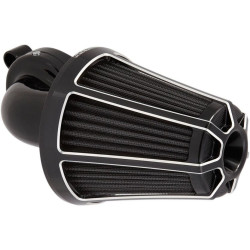 PartzBiz HD AN81-003 - Arlen Ness Black Beveled Monster Sucker เครื่องฟอกอากาศ Harley Big Twin Cam 99-17 | 81-003