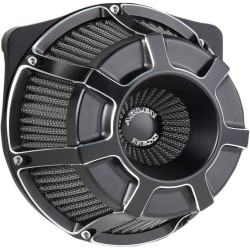 PartzBiz HD AN18-919 - Arlen Ness Black Beveled Stage 1 เครื่องฟอกอากาศแบบหัวกลับ Milwaukee 8 M8 17-18 | 18-919