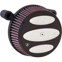 PartzBiz HD AN18-340 - Arlen Ness Black Big Sucker Stage I Air Cleaner w/ Scalloped Cover M8  17-18 | 18-340