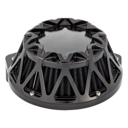 PartzBiz HD AN600-044 - Arlen Ness Black Crossfire Performance เครื่องฟอกอากาศ Harley TC 00-17