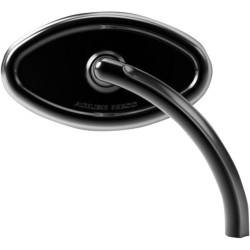 PartzBiz HD AN13-135 - Arlen Ness Black Curvaceous Short Stem Left Side Handlebar Mirror Harley | 13-135