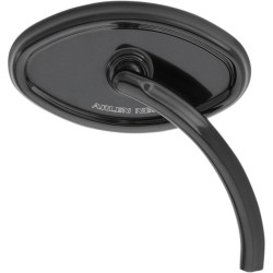 PartzBiz HD AN13-137 - Arlen Ness Black Curvaceous Short Stem Right Side Handlebar Mirror Harley | 13-137