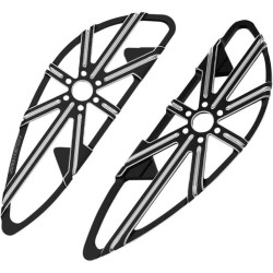 PartzBiz HD AN06-861 - Arlen Ness Black Cut 10 Gauge Driver Rider พื้นด้านหน้า Harley FLH ST FLD | 06-861