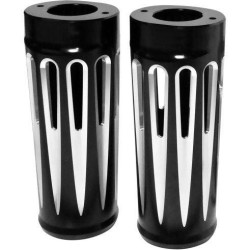 PartzBiz HD AN20-029 - Arlen Ness Black Deep Cut +2 Extended Foot Boots Slider Covers Harley FL 14-15 | 20-029
