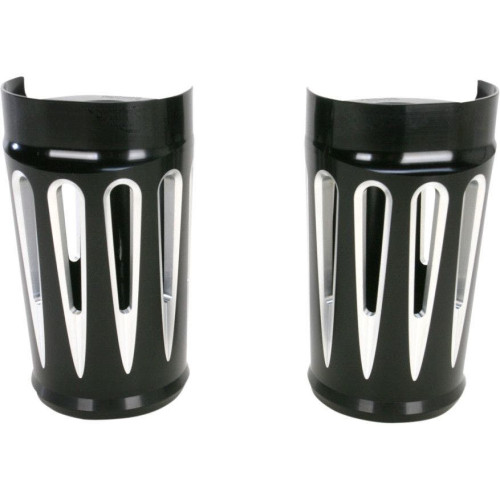 PartzBiz HD: 4423841-Arlen Ness Black Deep Cut Upper Fork Boot Slider Covers for Harley 14-15 FLH | 20-034
