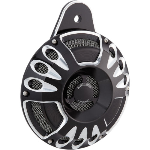 PartzBiz HD: 4423844-Arlen Ness 70-200 Black Billet Deep Cut Horn with Cover 12v Universal