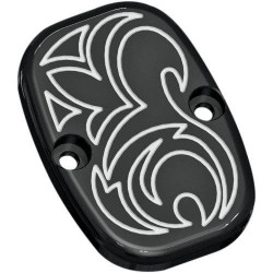 PartzBiz HD AN03-436 - Arlen Ness Black Engraved Hydraulic Clutch Master Cylinder Cover Harley 14-16  | 03-436