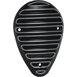 PartzBiz HD ANI-1232 - Arlen Ness Black Finned Horn Cover Cover Indian w/ 111" Thunderstroke Engine | I-1232