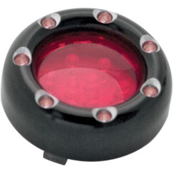 PartzBiz HD AN12-755 - Arlen Ness Black Fire Ring Turn Signals Red LED Red Lens Bullet Deuce Style -Each - 12-755