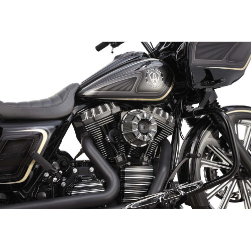 PartzBiz HD: 4423823-Arlen Ness Black Inverted Series 10-Gauge Stage 1 Air Cleaner Harley FLH 08-15 | 18-941