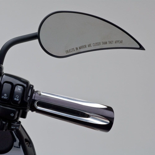 PartzBiz HD: 4423828-Arlen Ness Black RAD III Teardrop Handlebar Mirrors Steel Stem Harley & Metric Pair