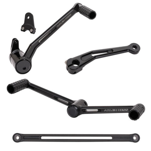 PartzBiz HD: 4423838-Arlen Ness Black SpeedLiner Heel Toe Brake Shift Foot Controls Harley FLH 00-07 | 420-103 & 420-107
