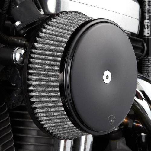 PartzBiz HD: 4423804-Arlen Ness Black Stage 1 Big Sucker Air Stainless Filter w/ Cover Harley 93-99 | 50-337