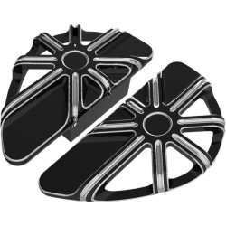 PartzBiz HD AN06-863 - Arlen Ness Black Cut 10 Gauge Passenger Rear Floorboards for Harley FLH ST FLD | 06-863