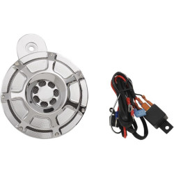 PartzBiz HD AN70-212 - Arlen Ness Beveled Chrome 110db Horn for Harley 91-15 Big Twin Models FL FX | 70-212 PartzBiz HD AN70-212 - Arlen Ness Beveled Chrome 110db Horn for Harley 91-15 Big Twin Models FL FX | 70-212