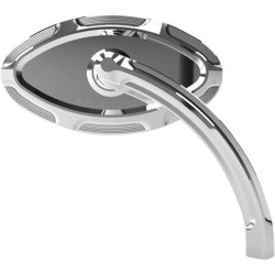 PartzBiz HD AN13-131 - Arlen Ness Chrome Beveled Short Stem Left Side Handlebar Mirror Harley / Metric | 13-131