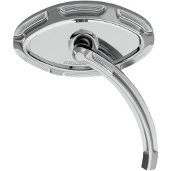 PartzBiz HD AN13-133 - Arlen Ness Chrome Beveled Short Stem Right Side Handlebar Mirror Harley / Metric | 13-133