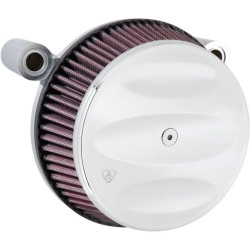 PartzBiz HD AN18-341 - Arlen Ness Chrome Big Sucker Stage I Air Cleaner w/ Scalloped Cover M8  17-18 | 18-341