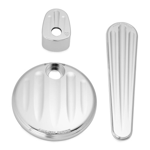 PartzBiz HD: 4423692-Arlen Ness Chrome Deep Cut Dash ชุดอุปกรณ์เสริมจุดระเบิด Fuel Door Dash 08-13 | 91-124
