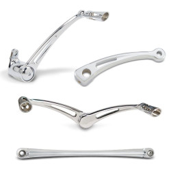 PartzBiz HD AN91-111 - Arlen Ness Chrome Deep Cut Foot Control เบรค Shift Linkage Levers Harley 14-17 | 91-111