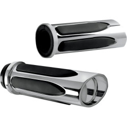 PartzBiz HD AN07-052 - ปลอกแฮนด์ Arlen Ness Chrome Deep Cut Soft-Touch Harley Throttle by Wire | 07-052 PartzBiz HD AN07-052 - ปลอกแฮนด์ Arlen Ness Chrome Deep Cut Soft-Touch Harley Throttle by Wire | 07-052