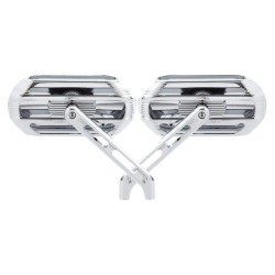 PartzBiz HD AN510-001 & AN510-003 - Arlen Ness Black Sidekick Oval Mirrors Left & Right Harley Universal 0640-1451 06401451 0640-1453 06401453  victory indian cruiser touring motorcycle
