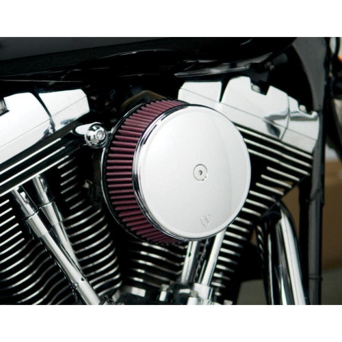 PartzBiz HD: 4423668-Arlen Ness Chrome Stage 1 Big Sucker Air Filter w/ Cover Harley EVO 93-99 | 18-322