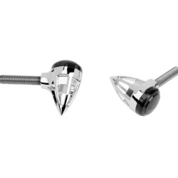 PartzBiz HD AN12-718 - Arlen Ness Chrome Teardrop 1‚Ä≥ Billet Bullet Red LED Turn Signals Harley Custom 12-717 263848 touring softail dyna davidson electra road street king glide sli low fat boy bob deluxe 