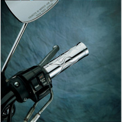 PartzBiz HD AN07-103 - Arlen Ness Chrome Tech ปลอกแฮนด์ Billet Flamed สำหรับ Harley Dual Throttle Cable | 07-103 PartzBiz HD AN07-103 - Arlen Ness Chrome Tech ปลอกแฮนด์ Billet Flamed สำหรับ Harley Dual Throttle Cable | 07-103