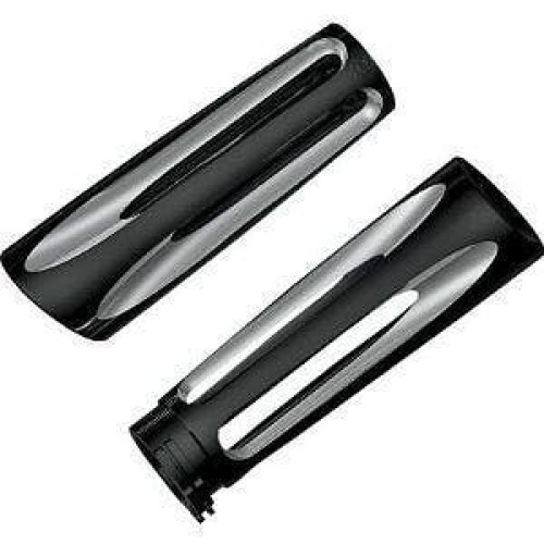 PartzBiz HD: 4423637-ปลอกแฮนด์ Arlen Ness Black Ano Deep Cut สำหรับรุ่นสายคันเร่งคู่ของ Harley | 07-132
