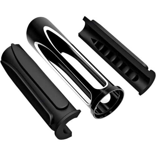 PartzBiz HD: 4423639-Arlen Ness Deep Cut Black Comfort Hand Grips M-1053 Honda Kawasaki Yamaha | M-1053