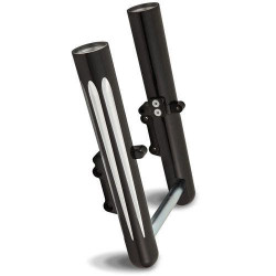 PartzBiz HD AN06-527 - Arlen Ness Hot Fork Legs Lower Sliders Single Side Deep Cut Black Harley 00-07 | 06-527