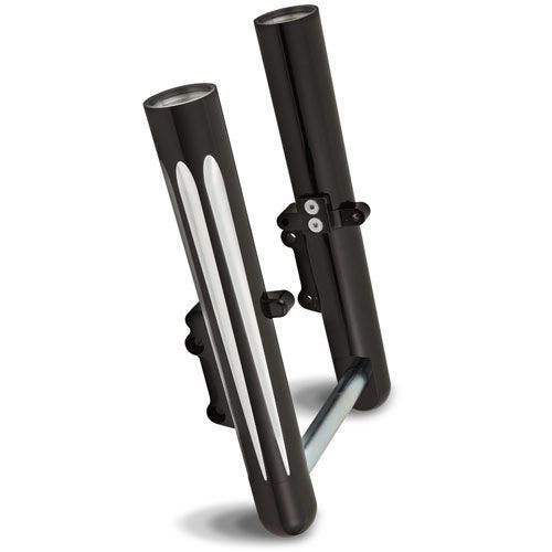 PartzBiz HD: 4423642-Arlen Ness Hot Fork Legs Lower Sliders Single Side Deep Cut Black Harley 00-07 | 06-527 PartzBiz HD: 4423642-Arlen Ness Hot Fork Legs Lower Sliders Single Side Deep Cut Black Harley 00-07 | 06-527
