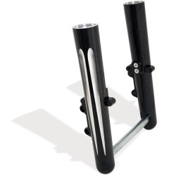 PartzBiz HD AN06-525 - Arlen Ness Hot Fork Legs Lower Sliders Single Side Deep Cut Black Harley 08-13 | 06-525