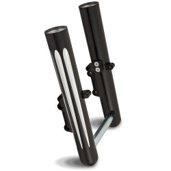 PartzBiz HD AN06-535 - Arlen Ness Hot Fork Legs Dual Caliper Single Side Deep Cut Black Harley 00-07 | 06-535