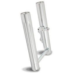 PartzBiz HD AN06-534 - Arlen Ness Hot Fork Legs Dual Caliper Single Side Deep Cut Chrome Harley 00-07 | 06-534