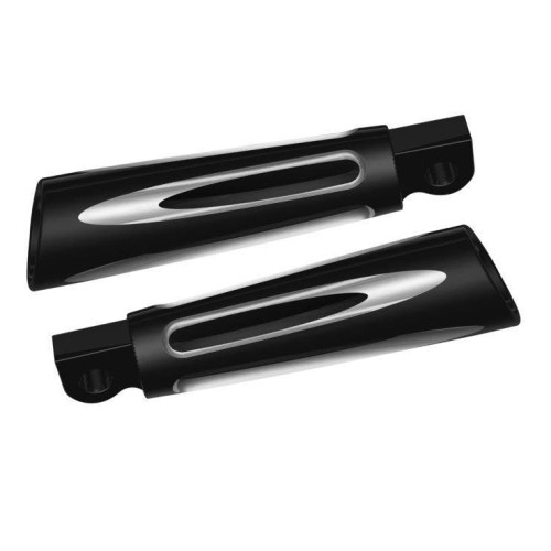 PartzBiz HD: 4423590-Arlen Ness Black Deep Cut Billet Male Mount Footpegs for Harley Models-06-472