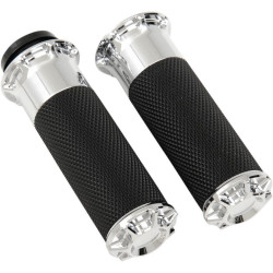 PartzBiz HD AN07-328 - Arlen Ness Fusion Chrome Beveled Hand Grips Harley Throttle By Wire รุ่น | 07-328 PartzBiz HD AN07-328 - Arlen Ness Fusion Chrome Beveled Hand Grips Harley Throttle By Wire รุ่น | 07-328