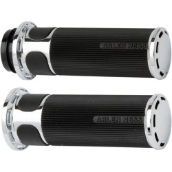 PartzBiz HD AN07-302 - Arlen Ness Fusion Chrome Slot Track Hand Grips Harley Throttle By Wire Models | 07-302 PartzBiz HD AN07-302 - Arlen Ness Fusion Chrome Slot Track Hand Grips Harley Throttle By Wire Models | 07-302