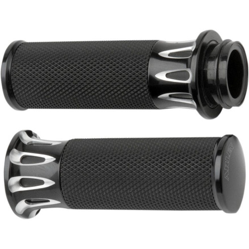 PartzBiz HD: 4423598-ปลอกแฮนด์ Arlen Ness Fusion Black Deep Cut Harley Throttle By Wire Models | 07-319