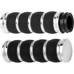 PartzBiz HD AN07-312 - Arlen Ness Fusion Chrome Ring Leader Hand Grips Harley Dual Cable Throttle | 07-312 PartzBiz HD AN07-312 - Arlen Ness Fusion Chrome Ring Leader Hand Grips Harley Dual Cable Throttle | 07-312