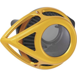 PartzBiz HD AN18-902 - Arlen Ness Gold Clear Tear Stage 1 Air Cleaner for Harley Twin Cam FBW 08-17 18-902