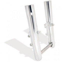 PartzBiz HD AN06-512 - Arlen Ness Hot Fork Legs Lower Sliders Dual Disc Deep Cut Chrome Harley 00-07 FL | 06-512