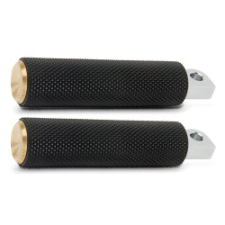 PartzBiz HD AN07-932 - Arlen Ness Knurled Brass Fusion Male Mount Foot Pegs for Harley or Metric-07-932