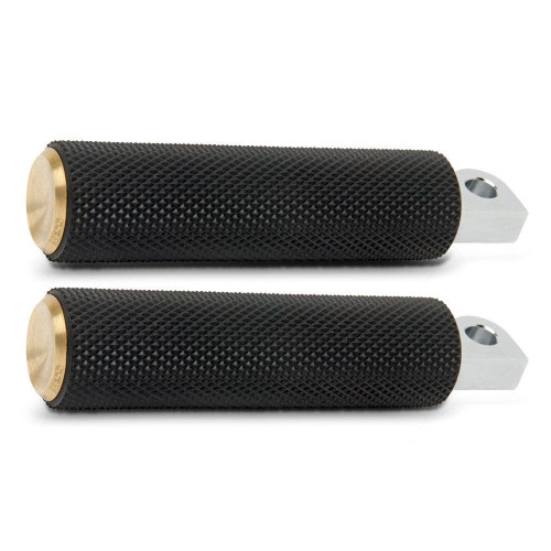 PartzBiz HD: 4423562-Arlen Ness Knurled Brass Fusion Male Mount Foot Pegs for Harley or Metric-07-932