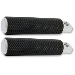 PartzBiz HD AN07-924 - Arlen Ness Knurled Chrome Fusion Male Mount Foot Pegs for Harley or Metric-07-924